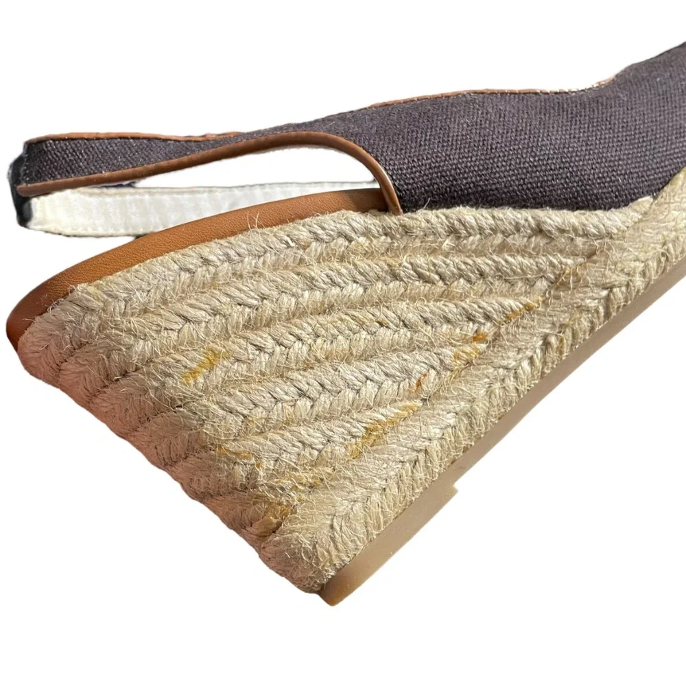 Brown Wedge Espadrille Sandals Bow 5.5 bass Kim pumps heels shoes textile